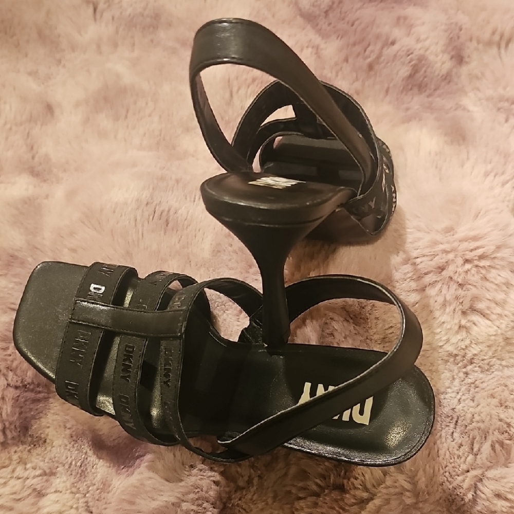 DKNYC Black Strappy Heels